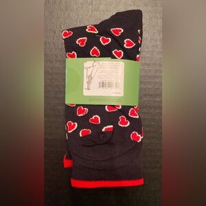 KATE SPADE 3 Pack Crew Socks One Size (Heart Hearts Stripes)